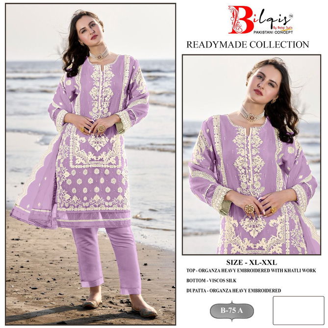 Bilqis B 75 A To D Organza Pakistani Readymade Suits Wholesale Shop In Surat
